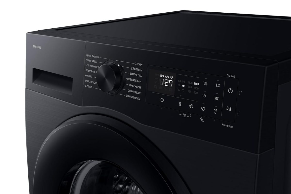 Samsung 12 kg, 5 Star, Super Speed, Wi-Fi, Hygiene Steam with Inbuilt Heater, Digital Inverter, Fully-Automatic Front Load Washing Machine (WW12DG5B24ABTL, Black) - Image 10
