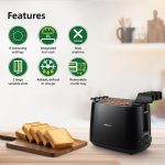 Philips Daily Collection HD2583/90 600-Watt 2 in 1 - Toaster and Sandwichmaker (Black) - Image 2