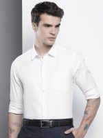 The Indian Garage Co Men's Cotton Slim Fit Solid Full Sleeves Cutaway Collar Formal Shirt - Image 6