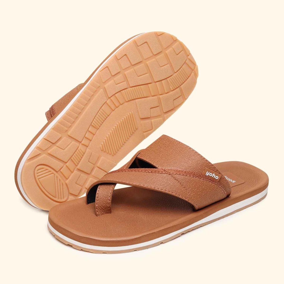 YOHO Snugly Ethnic Orthopedic Slippers for Men | Diabetic Blood Circulation | Toe Ring Slip-On | Stylish Lightweight Flip Flops with Footpharma Footbed | Anti-Skid Chappals for Everyday - Image 5