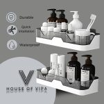 House of VIPA Plastic Bathroom Accessories, Bathroom Rack, Bathroom Shelf Organizer, Wall Mounted Shelf, Bathroom Hardware and Accessories, Storage Racks (2 Shelf and 4 Hooks), Multi - Image 3