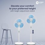Orient Electric Stand-82 400 MM Oscillating Pedestal Fans | Stand Fan with Tilt Mechanism | High Air Delivery | Aesthetic Design with Telescopic Arrangement (Sky Blue) - Image 4