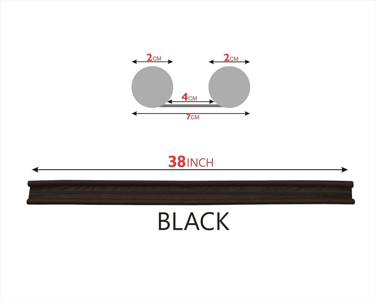 GLUN® Door Bottom Sealing Guard for Home, Office, Hotel Reduce Noise, Insects, Wind Dust Weather from Outside Black in Color Pack of 4 - Image 2