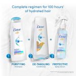 Dove Glycolic + Hydration Hair Conditioner with 5% Hydra-Glycol~ for dry stiff hair, for Upto 100 Hours of Hydrated^, Fluid Hair | 175ml Tube - Image 5