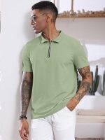 madfrog Men's Solid Zip Polo Neck T-Shirt | Polyester Blend | Regular & Comfort Fit - Image 2