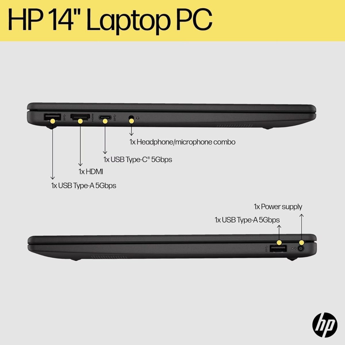 HP 14 (2025), AMD Ryzen 5 7520U Quad Core - (8 GB/512 GB SSD/AMD Radeon Graphics/Windows 11 Home) Thin and Light Business Laptop/14.0" HD Display/Ash Grey/1.36 kg/MS Office 2021 - Image 5
