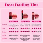 ETUDE Dear Darling Water Gel Tint for Lips, Eyes & Cheeks| Moisturising Lip Gloss| Non-sticky, Long Lasting, Waterproof, Smudgeproof|Korean Lip Tint| RD201-Tangerine Red- 5g - Image 5