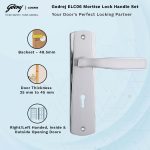 Godrej Mortise Door Lock Handle Set | 175mm ELC 06 | 6-Lever Locking Mechanism | Suitable for Doors (Satin Steel Finish) | 1 Years Warranty - Image 4