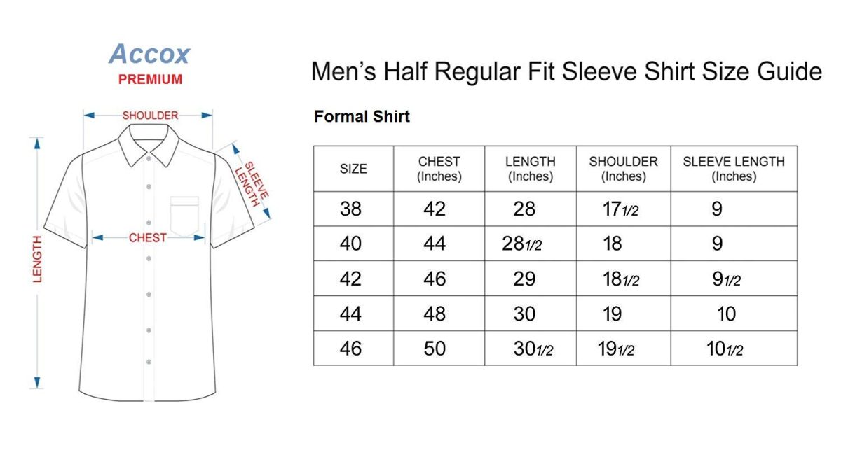 ACCOX Men's Formal Half Sleeves Regular Fit Cotton Navy Blue Sky Blue Check Shirt(Multi,GC158_01) - Image 4