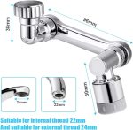 IONIX Faucet Extender Universal 1080° Swivel Robotic Arm Swivel Extension Faucet Aerator, ABS plastic Chrome Finish body - Image 2