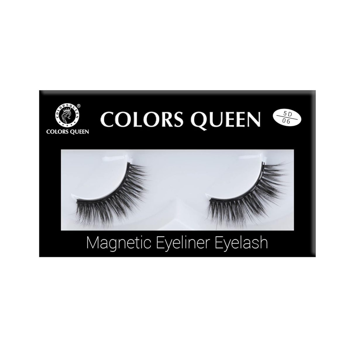 Colors Queen Magnetic Eyeliner Eyelashes for Women | Eye Makeup Lash 5D, Fake Eyelash Long Natural Eyelashes 1 Pair with 5g Eyelash Glue (06) - Image 2