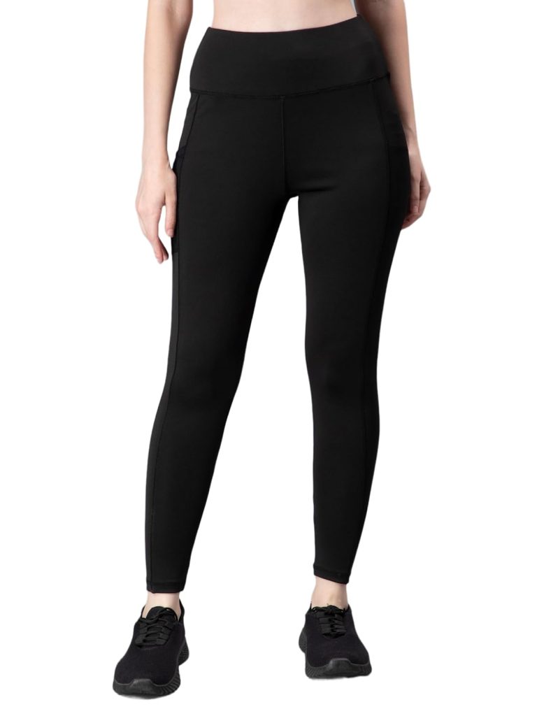 Cosvos Activewear Leggings, Tights for Women | Squat Proof | Buttery Soft Fabric | Ankle Length | Sports Fitness | Polyester Leggings Tights with Pockets