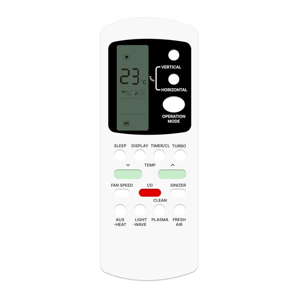 Zieva Compatible For Lloyd Ac Remote Replacement For 1, 1.5, 2 Ton Split/Window Air Conditioner - Please Match The Original Remote (Ac 88),White