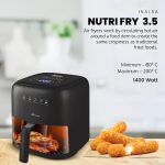 INALSA Air Fryer 3.5 ltr|1400 W with Air Crisp Technology|Temperature & Timer Control|8 Preset Menu & Digital Display|Air fry, Bake,Roast,Reheat,Dehydrate|Airfryer Recipe book-NutriFry 3.5 - Image 10