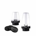 Benito NUTRI BULLET Polycarbonate 2 Jar Set (500ml & 300ml) for Mixer Grinder – Compatible with 4-Teeth Coupler & Dual Locking System
