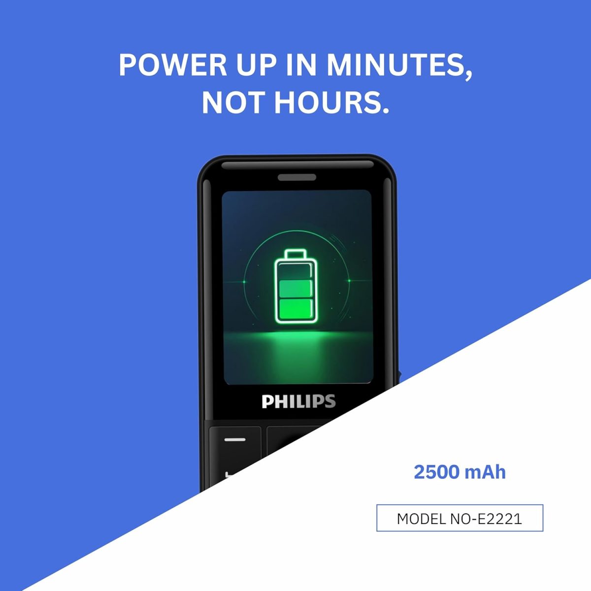 Philips All-New E2221 Sleek & Stylish |Keypad Mobile with 2.4" Screen|2500 MAH Battery | 2030mm Speaker| Wireless FM | Bright Torch| Digital Camera|Black - Image 7