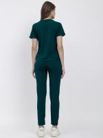 ALISBA Women's Cotton Solid Tracksuit with Round Neck Half Sleeve Straight Length Regular Fit and Drawstring Closure Pant - Image 2