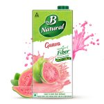B Natural Guava Juice, Goodness of Fiber, Vit C & E, Made with 100% Fruit Pulp and 0% Concentrate, 1 litre