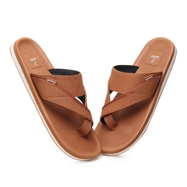 YOHO Snugly Ethnic Orthopedic Slippers for Men | Diabetic Blood Circulation | Toe Ring Slip-On | Stylish Lightweight Flip Flops with Footpharma Footbed | Anti-Skid Chappals for Everyday