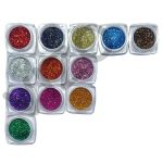 Vizo 12 Pcs Eyeshadow Glitter Powder with Glitter Glue, Multicolor - Image 3