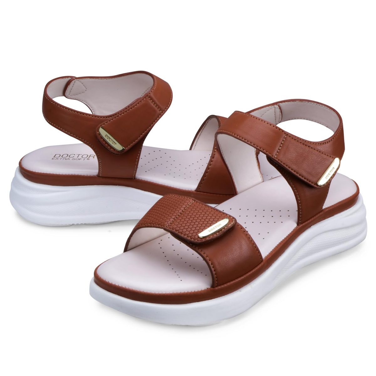 DOCTOR EXTRA SOFT Women's Ultra Lightweight Sandals with Memory Foam Cushion|Stylish & Comfortable|Casual & Non-Slip|Diabetic & Orthopedic Flip Flops with Adjustable Strap Ladies & Girls New-D-610 - Image 4