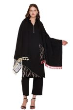 REBECCA Women's Winter Wear Woollen Embroidery Kurta with Plazzo & Dupatta 3Pcs Set - Image 2