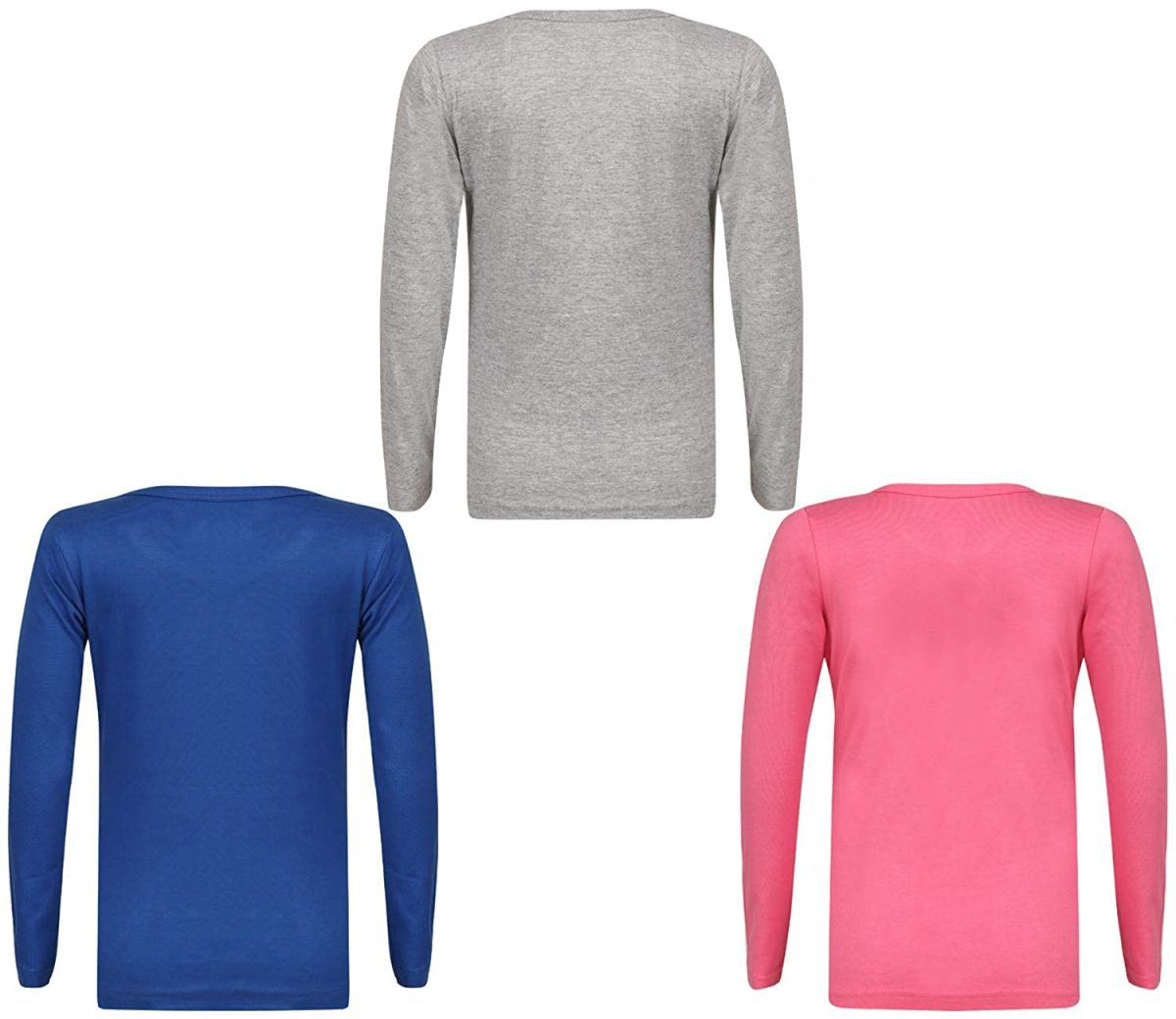 SINI MINI Sinimini Girls Full Sleeve Cotton Round Neck Tshirt with bio wash (Pack of 3). - Image 2