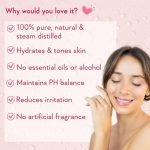 WishCare 100% Pure & Natural Rose Water Liquid - For Skin, Face & Hair - Steam Distilled - Kannauj Gulab Jal - Spray Skin Toner - Free From Paraben, Alcohol & Chemicals - 200 ml - Image 2
