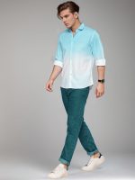 IndoPrimo Men's Cotton Shirt with Full Sleeves Spread Collar Classic Style Solid Pattern Regular Fit and Standard Length - Image 5