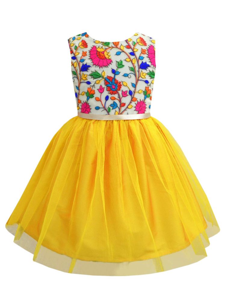 A.T.U.N. (ALL THINGS UBER NICE) Girl's Skater Knee Length Embroidered Sleeveless Dress for Party and Special Occasions