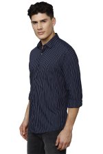 Louis Philippe Men's Sports Slim Fit Stripe 100% Cotton Casual Shirt - Image 2