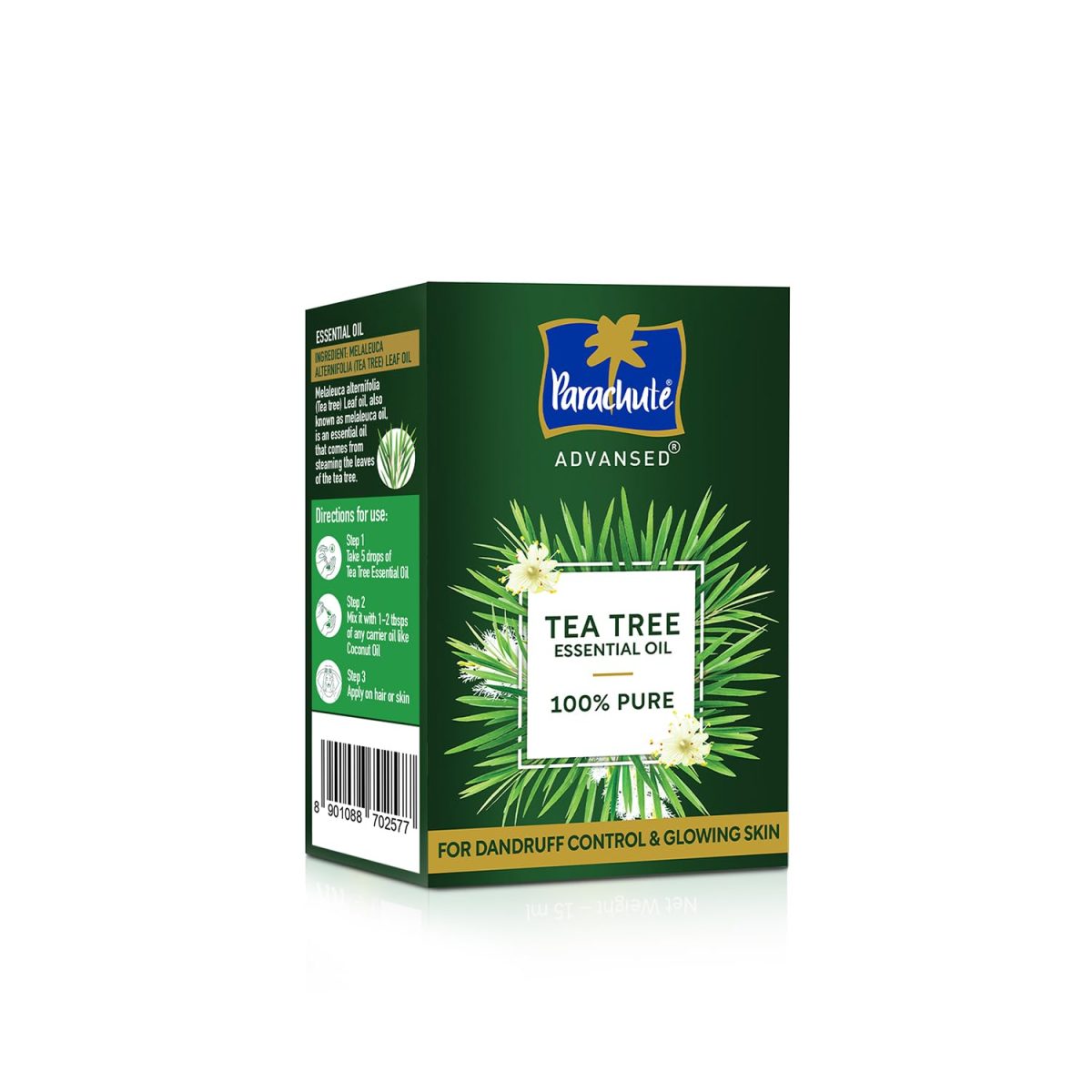 Parachute Advansed Tea Tree Essential Oil | 100% Pure| for Dandruff Control & Glowing Skin | Moisturises dry hair, Controls Dandruff, for Healthy & Clear looking Skin | 14ml - Image 10