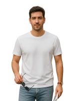 Veirdo® Regular Fit Half Sleeves Round Neck Solid Pure Cotton T-Shirt for Men (Available in White, Black, Swan White, Mustard, Maroon, Green, Lilac, Navy, Red Color)