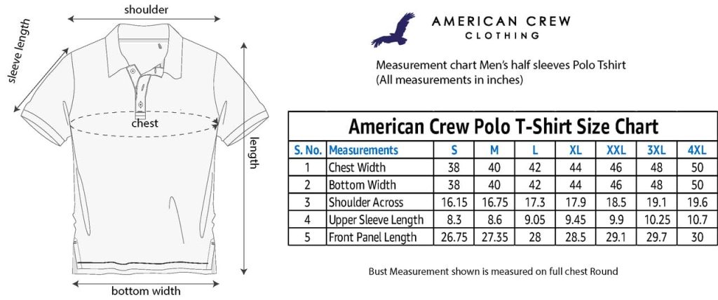 AMERICAN CREW Men's Polo T-Shirt with Pocket Tshirts