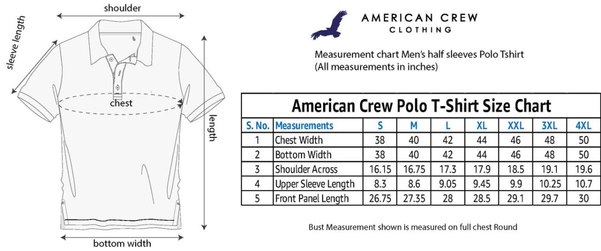 AMERICAN CREW Men's Polo T-Shirt with Pocket Tshirts