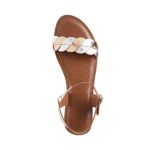 Mochi Women's Gold Faux Leather Fashion Sandals - Image 4