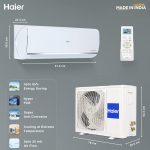 Haier 1.5 Ton 3 Star Inverter Split AC (Copper,Convertible 7 in 1 Cooling Modes, Antibacterial Filter, HSU18K-PYS3BE1-INV, White) - Image 4