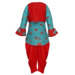 BIBA Girls Notched Neck Printed Kurta and Salwar Set with Jacket - Image 2