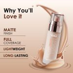 Glam21 Velvet Touch Oil Control Silk Foundation|Waterproof, High Coverage, Velvet Matte Finish,Ultimate Full coverage, Lightweight and Breathable,SPF 35 Long Lasting|Almond-50gm - Image 3