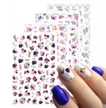 S.A.V.I 4 Sheets Self-Adhesive Floral Nail Stickers, Nail Decorations Fashion Accessories DIY Manicure