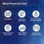 Philips Speed Pro DST3020/30 Steam iron 2200 W - World's No 1 Ironing brand, 35 gm/min Steam with 160 gm Steam Boost, Ceramic Soleplate, Drip Stop technology & 300 ml Water tank - Image 2