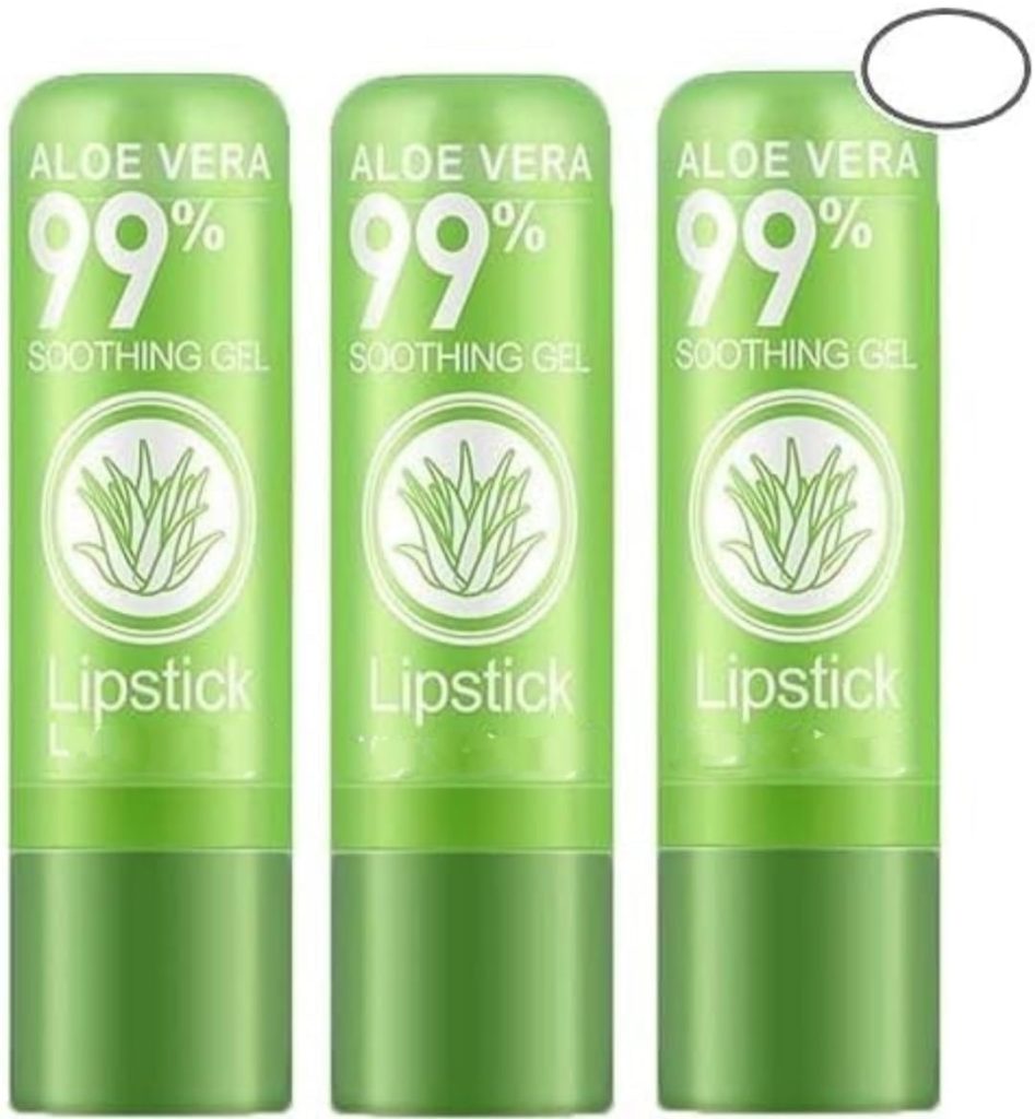 Aloe Vera Color Changing Lipstick Lip Blam, Long Lasting Aloe Vera Lip Gloss Set Aloe Vera Lipstick, Matte Finish - (Pack of 3)