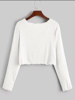 Women’s Cropped Tie-Front Shrug Cardigan | Soft Ribbed Knit Long Sleeve V-Neck Top | Stylish Summer Cardigan, Casual Beach & Vacation Wear | Shrug for Woman - Image 4