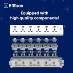 EMBOX Extension Board with Switches 1500 W, 6Universal Sockets, Individual Switch, Safety Shutter, 6 amp Spike Guard, LED Indicator and Safety Shutter, 1.8 Meter Extension Cord - Image 5