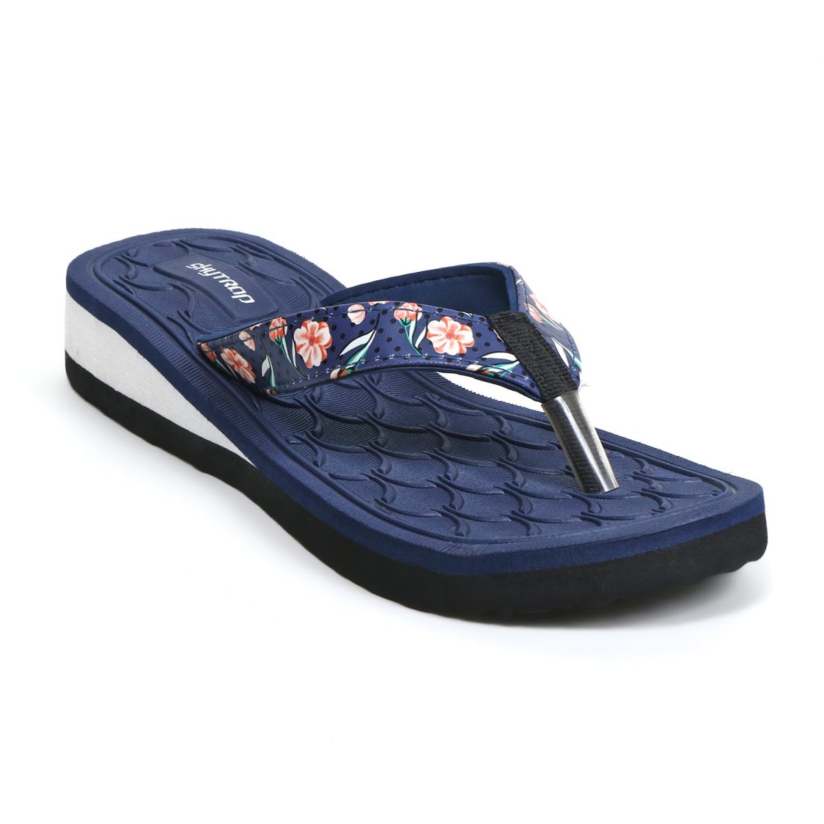 Skytrap Women Synthetic Medium Heels Embossed Slippers Flipflop - Image 2