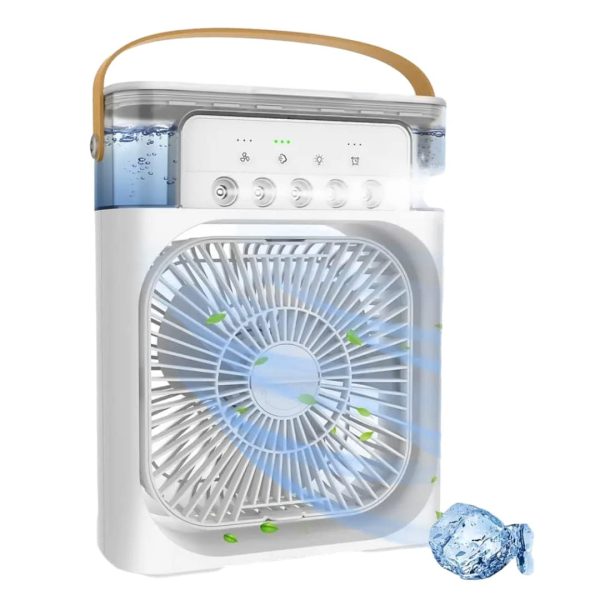 JOY JESTURE Portable Mini AC Cooler Fan for Room Cooling - Rechargeable Air Conditioner With Water Cooler and Humidifier - Hanging Closet Shelves