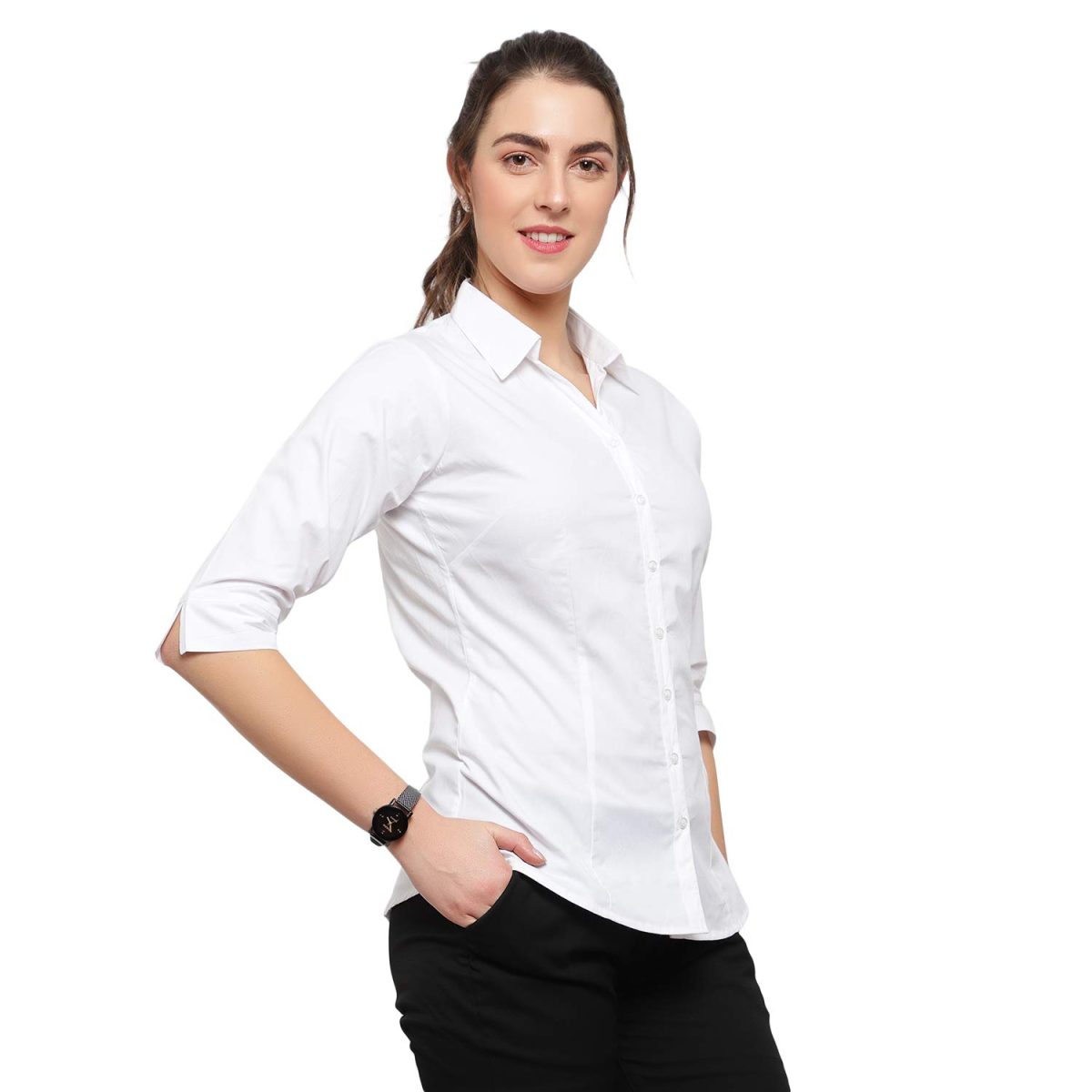 Blue Ronin Women 3/4 Sleeve Stylish Western Official Formal Shirts Regular fit Shirts for Women - Image 2