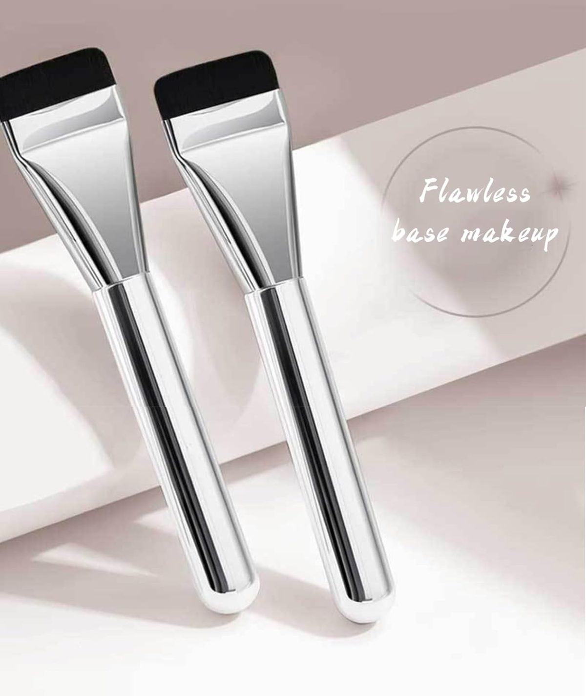 2 Pcs Foundation Brushes for Makeup, Foundation Brush, Makeup Brush Ultra Thin Straight Line Foundation Flat Head Facial Mask No Trace No Powder Concealer - Image 5