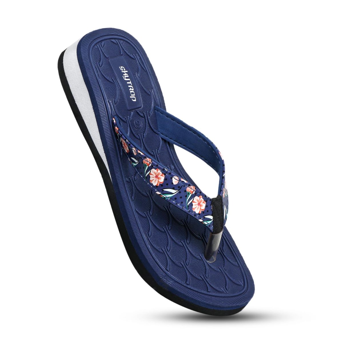 Skytrap Women Synthetic Medium Heels Embossed Slippers Flipflop - Image 6