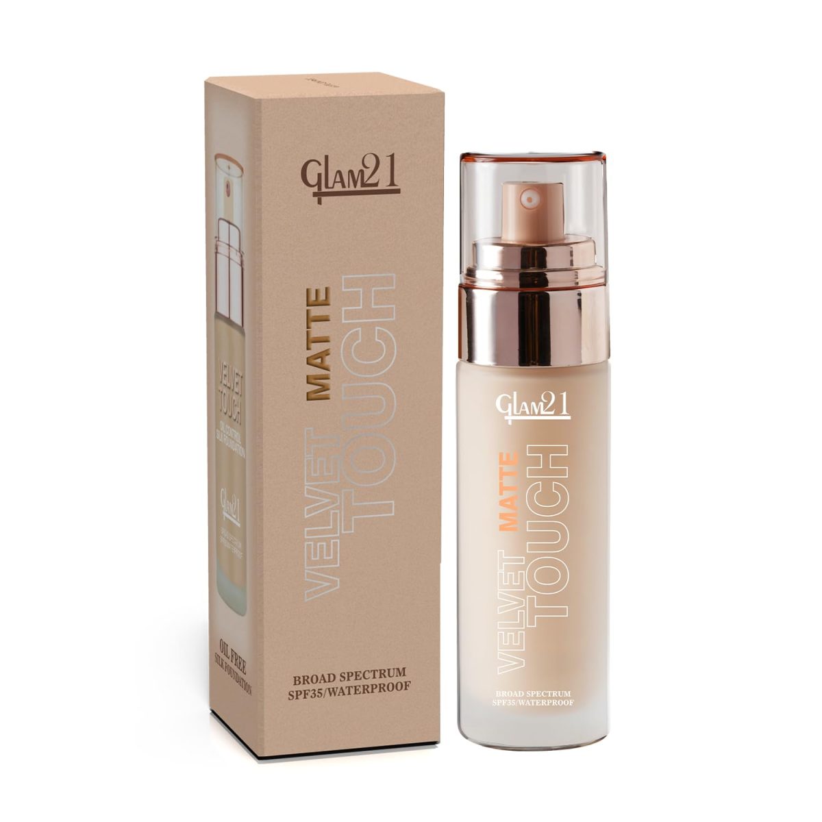 Glam21 Velvet Touch Oil Control Silk Foundation|Waterproof, High Coverage, Velvet Matte Finish,Ultimate Full coverage, Lightweight and Breathable,SPF 35 Long Lasting|Almond-50gm - Image 8